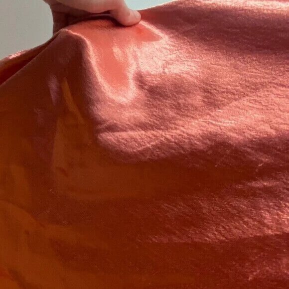 WAYF Satin Gown Coral Pink Maxi Dress Size Medium Narcissa Popover Cowl Neck M - Picture 9 of 11